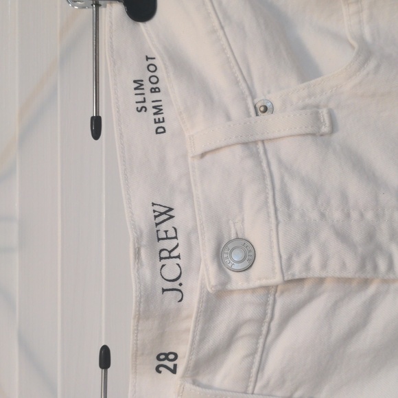 J. crew slim demi boot sz 28 white (approx 27.5 inch inseam and waist 32 around) - Picture 2 of 4